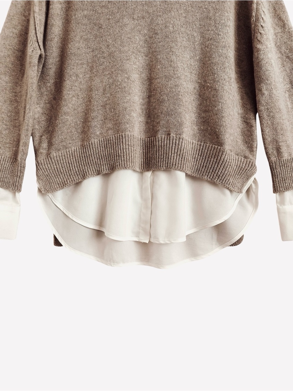 Brochu Walker Looker Layer Cashmere Blend Brown Melange Medium - Picture 5 of 11